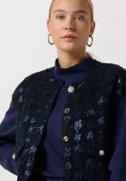 donkerblauwe semicouture gilet y2wn04