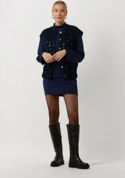 donkerblauwe semicouture mini jurk y2wl02