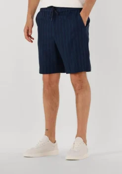 donkerblauwe shiwi korte broek men lewis linen shorts yam dye stripes