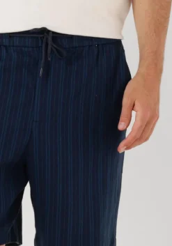 donkerblauwe shiwi korte broek men lewis linen shorts yam dye stripes