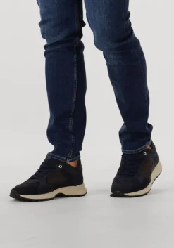 donkerblauwe stefano lauran lage sneakers star 005