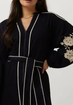 donkerblauwe stella forest midi jurk e24ro012