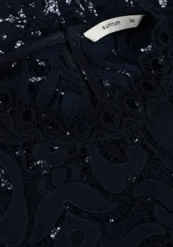 donkerblauwe summum top short sleeve top lace