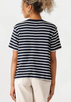 donkerblauwe tommy hilfiger t-shirt slim henley gb scoop-nk ls 1