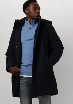 donkerblauwe tommy hilfiger parka's tech padded parka