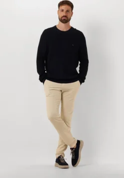 donkerblauwe tommy hilfiger trui structure crew nk