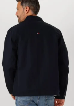 donkerblauwe tommy hilfiger jack cotton twill shirt jacket