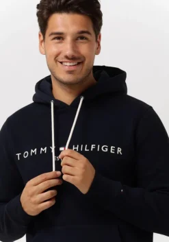 donkerblauwe tommy hilfiger sweater tommy logo hoody