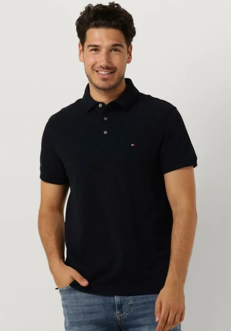 donkerblauwe tommy hilfiger polo core 1985 slim polo