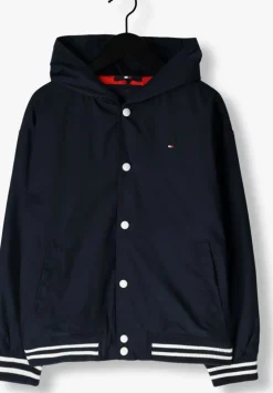 donkerblauwe tommy hilfiger jack hooded grapic bomber