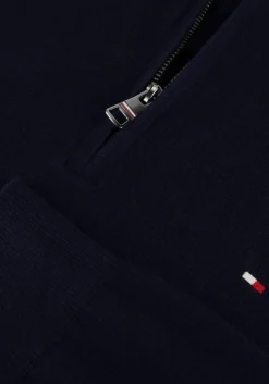donkerblauwe tommy hilfiger trui pima org ctn cashmere zip mock