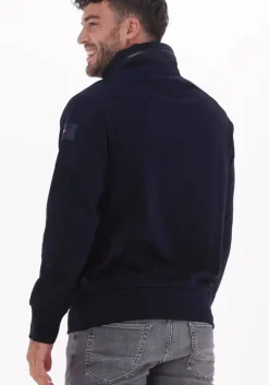 donkerblauwe tommy hilfiger sweater cotton touch mix media