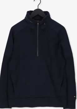 donkerblauwe tommy hilfiger sweater cotton touch mix media