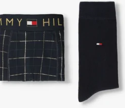 donkerblauwe tommy hilfiger underwear boxershorts trunk + sock set