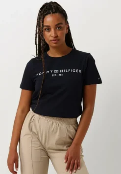 donkerblauwe tommy hilfiger t-shirt rec corp logo c-nk