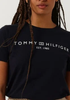 donkerblauwe tommy hilfiger t-shirt rec corp logo c-nk