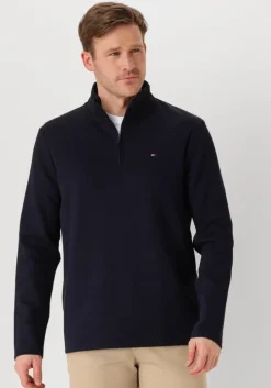 donkerblauwe tommy hilfiger trui tech 1/4 zip