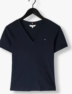 donkerblauwe tommy hilfiger t-shirt new slim cody v-nk ss