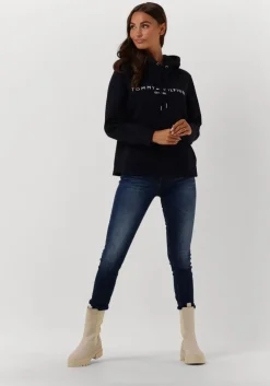 donkerblauwe tommy hilfiger trui heritage hilfiger hoodie ls