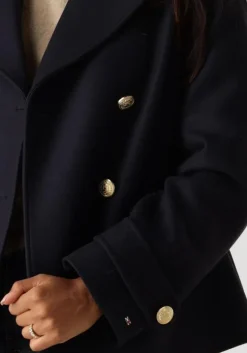 donkerblauwe tommy hilfiger jack wool blend db peacoat