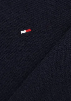 donkerblauwe tommy hilfiger trui essential cotton zip mock