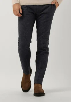 donkerblauwe tommy hilfiger pantalon bleecker fake solid wool look