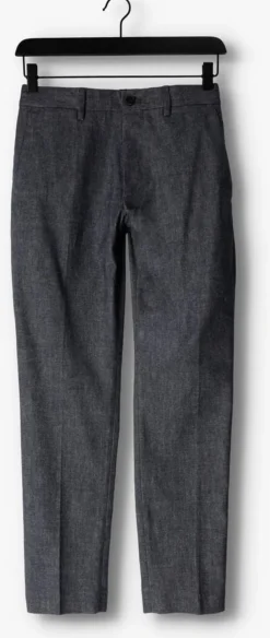 donkerblauwe tommy hilfiger pantalon bleecker fake solid wool look