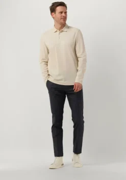 donkerblauwe tommy hilfiger pantalon bleecker fake solid wool look