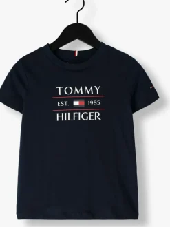 donkerblauwe tommy hilfiger t-shirt tommy flag hilfiger reg tee ss