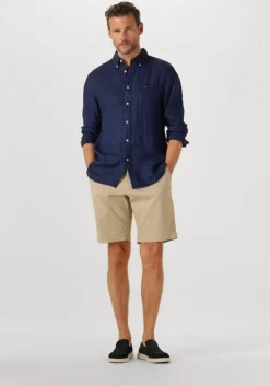 donkerblauwe tommy hilfiger casual overhemd pigment dyed li solid rf shirt