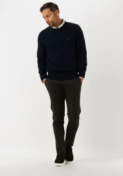 donkerblauwe tommy hilfiger trui pima org ctn cashmere crew neck