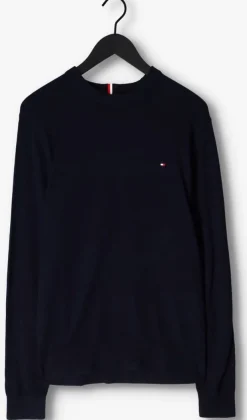 donkerblauwe tommy hilfiger trui pima org ctn cashmere crew neck