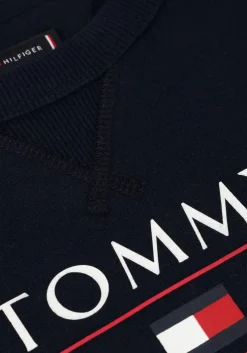 donkerblauwe tommy hilfiger sweater tommy flag hilfiger sweatshir