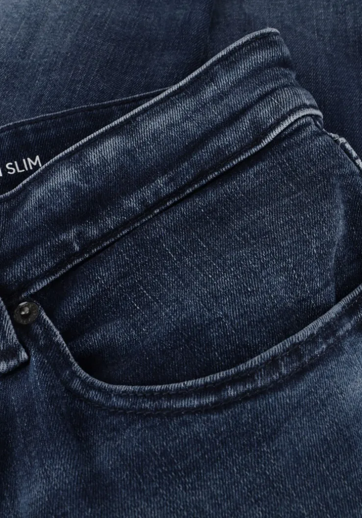 donkerblauwe tommy jeans slim fit jeans scanton slim ai1262