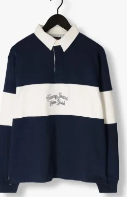 donkerblauwe tommy jeans polo tjc colorblock rugby