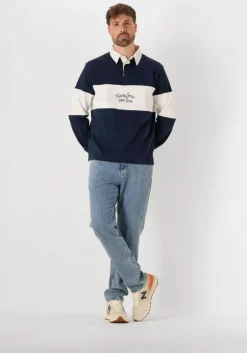 donkerblauwe tommy jeans polo tjc colorblock rugby