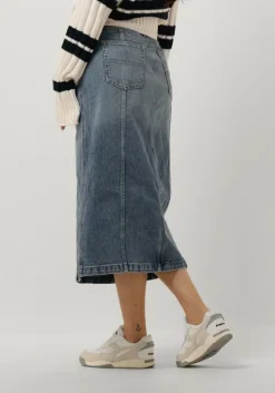 donkerblauwe tommy jeans midirok claire hgh midi skirt ah7134