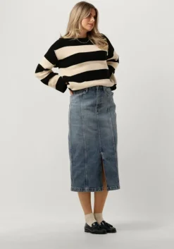 donkerblauwe tommy jeans midirok claire hgh midi skirt ah7134
