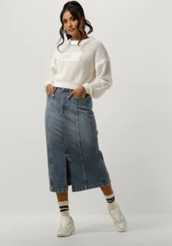 donkerblauwe tommy jeans midirok claire hgh midi skirt ah7134