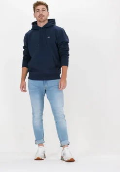 donkerblauwe tommy jeans sweater tjm regular fleece hoodie