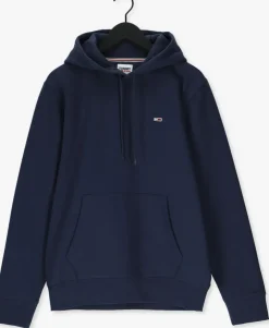 donkerblauwe tommy jeans sweater tjm regular fleece hoodie