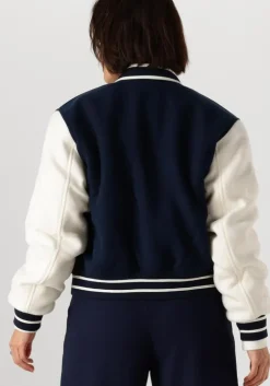 donkerblauwe tommy jeans jack tjw wool varsity jacket ext