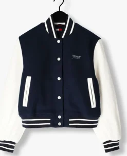donkerblauwe tommy jeans jack tjw wool varsity jacket ext
