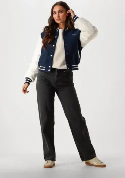 donkerblauwe tommy jeans jack tjw wool varsity jacket ext