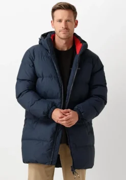 donkerblauwe tommy jeans parka's tjm essential down parka