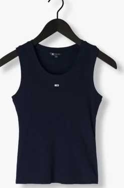 donkerblauwe tommy jeans top tjw essential rib tank ext