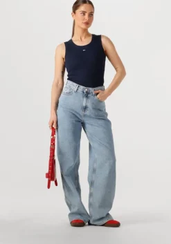 donkerblauwe tommy jeans top tjw essential rib tank ext