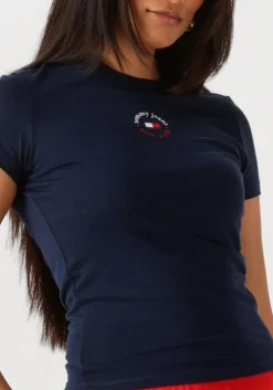 donkerblauwe tommy jeans t-shirt tjw slim essential logo 2 tee