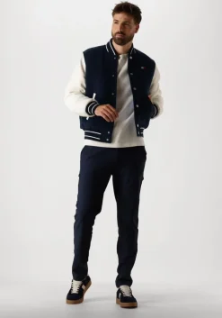 donkerblauwe tommy jeans jack tjm wool blend varsity jkt ext