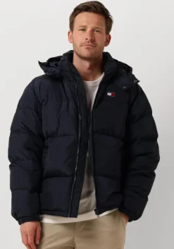 donkerblauwe tommy jeans gewatteerde jas tjm alaska puffer ex